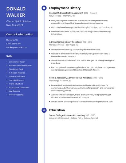 Clerical/Administrative Assistant Resume