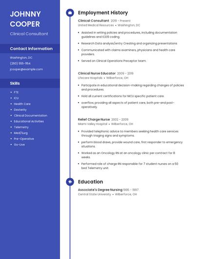 Clinical Consultant Resume