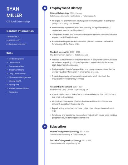 Clinical Externship Resume