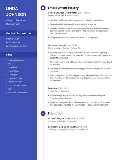 Clinical Services Coordinator Resume