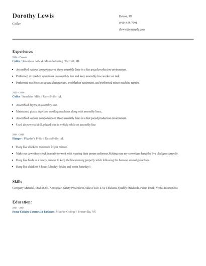 Coiler Resume