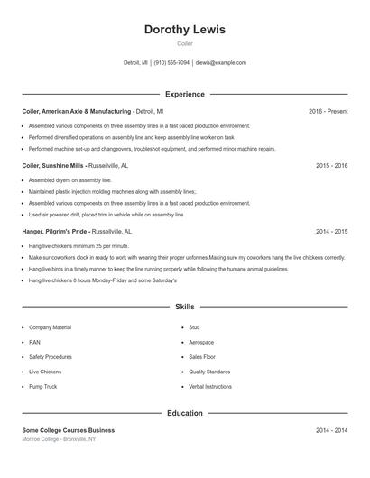 Coiler Resume