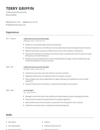 Collections/Accounts Receivable Resume