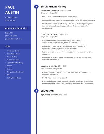 Collections Associate Resume