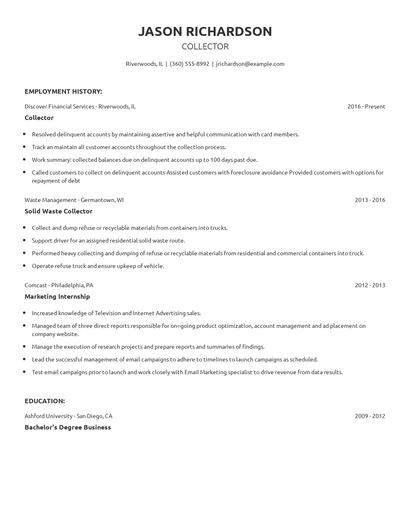 Collector Resume