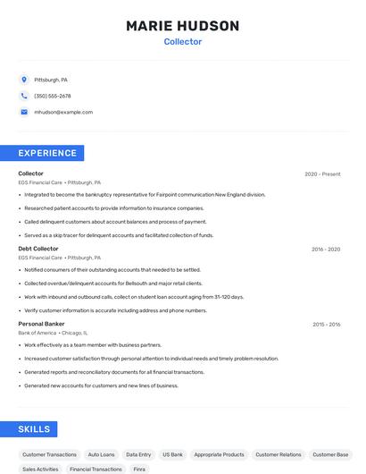 Collector Resume
