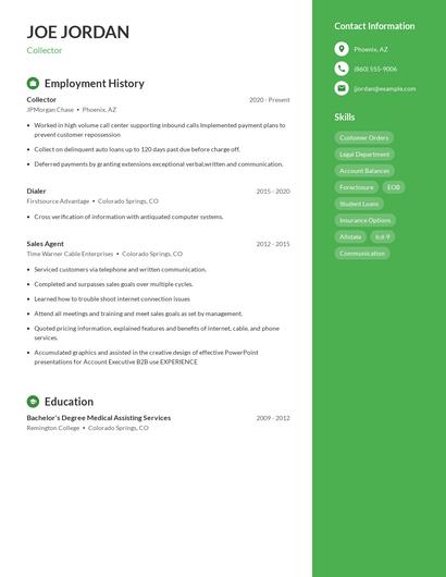 Collector Resume