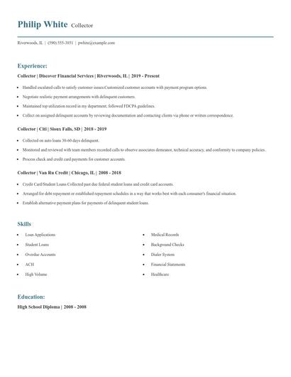 Collector Resume