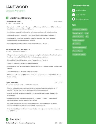 Command And Control Resume