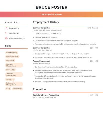 Commercial Banker Resume