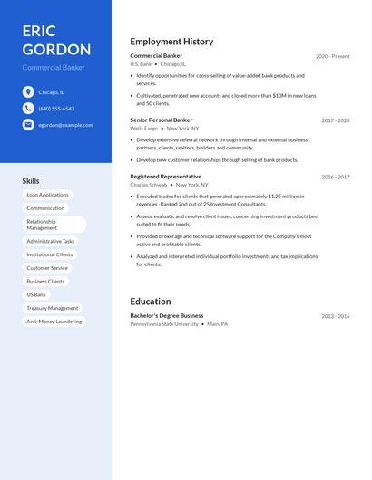 Commercial Banker Resume