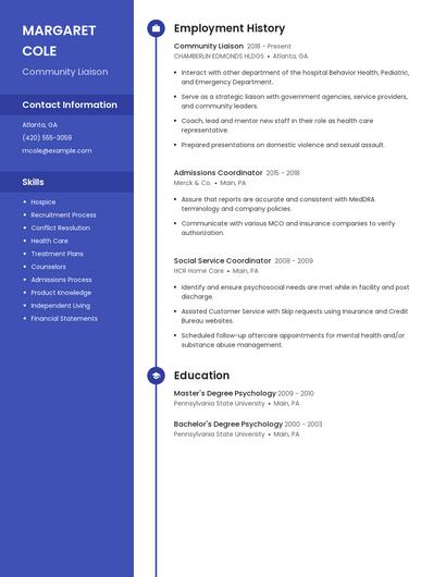 Community Liaison Resume