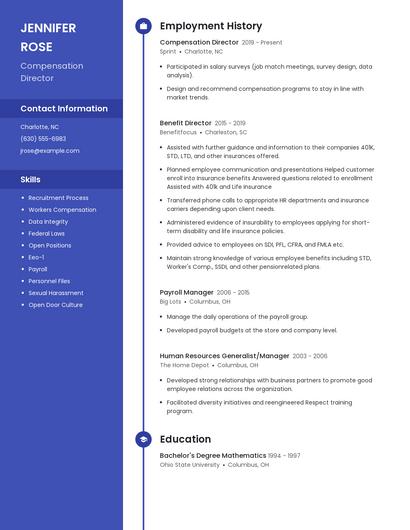 Compensation Director Resume