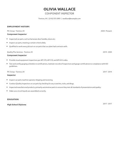 Component Inspector Resume