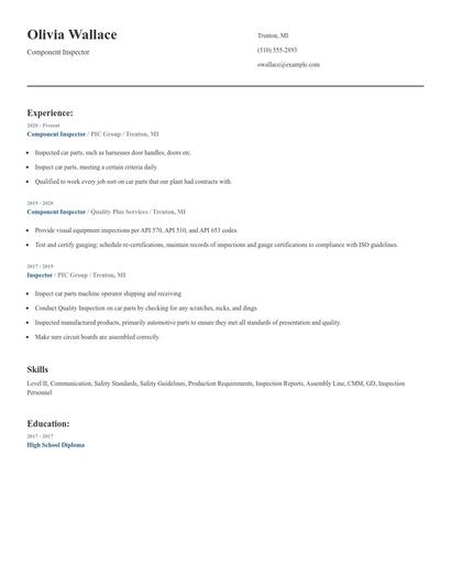 Component Inspector Resume