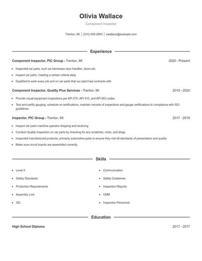 Component Inspector Resume