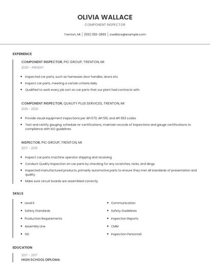 Component Inspector Resume
