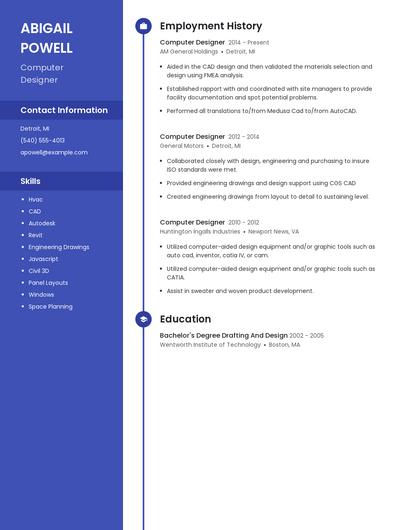 Computer Designer Resume
