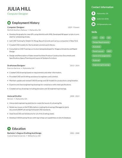 Computer Designer Resume