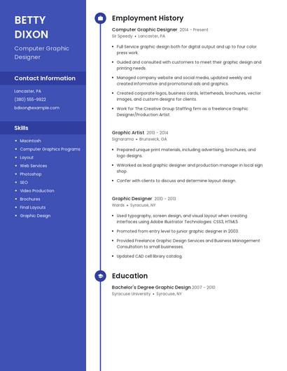 Computer Graphic Designer Resume