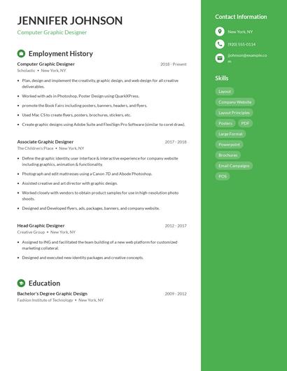 Computer Graphic Designer Resume
