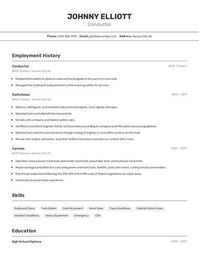 Conductor Resume