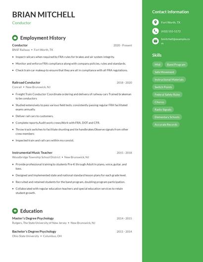 Conductor Resume