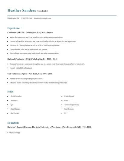 Conductor Resume