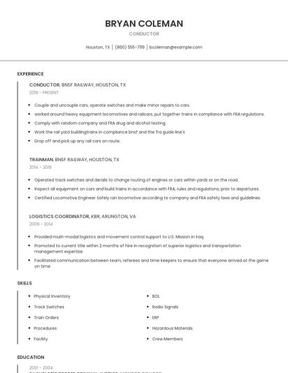 Conductor Resume