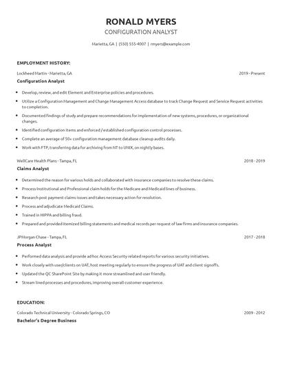 Configuration Analyst Resume