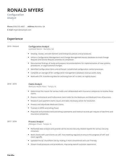 Configuration Analyst Resume