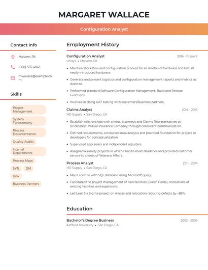 Configuration Analyst Resume