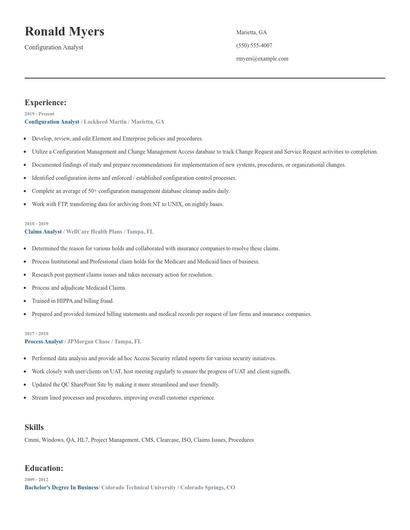 Configuration Analyst Resume