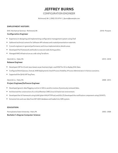 Configuration Engineer Resume