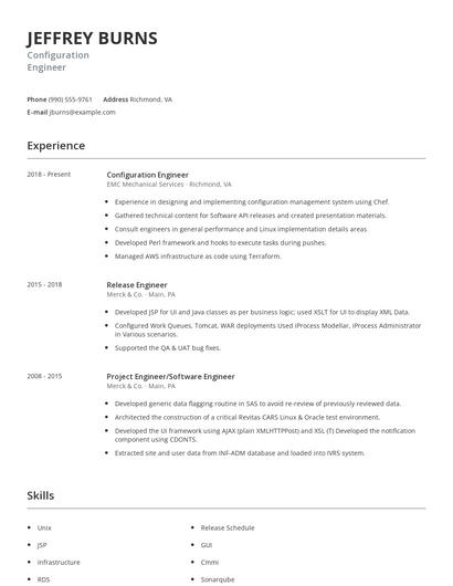 Configuration Engineer Resume