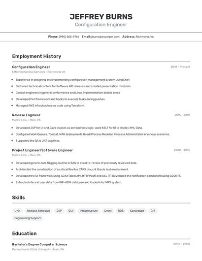 Configuration Engineer Resume