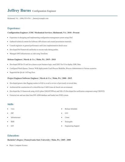 Configuration Engineer Resume