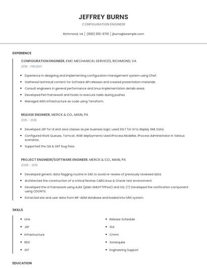 Configuration Engineer Resume