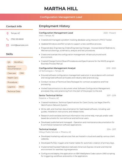 Configuration Management Lead Resume