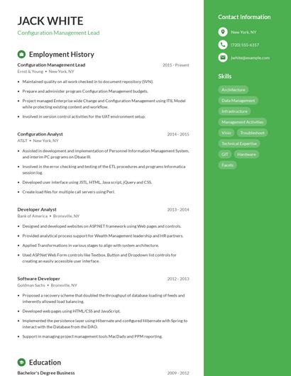 Configuration Management Lead Resume