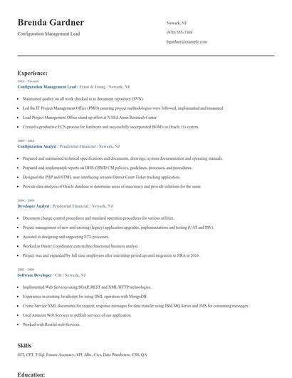 Configuration Management Lead Resume