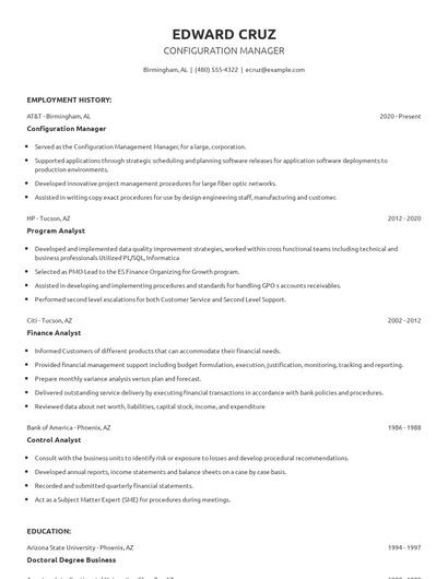 Configuration Manager Resume