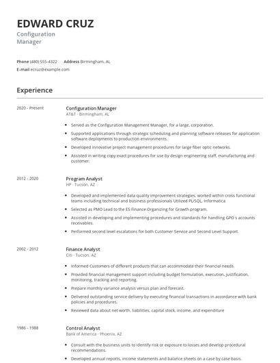Configuration Manager Resume
