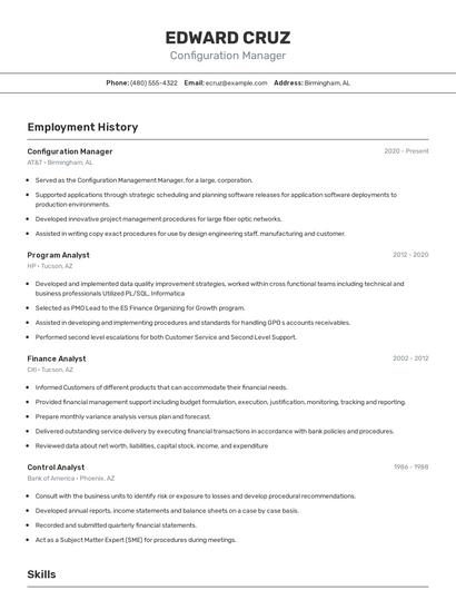 Configuration Manager Resume