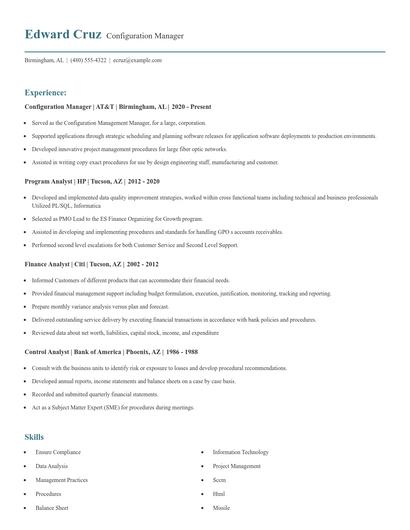 Configuration Manager Resume