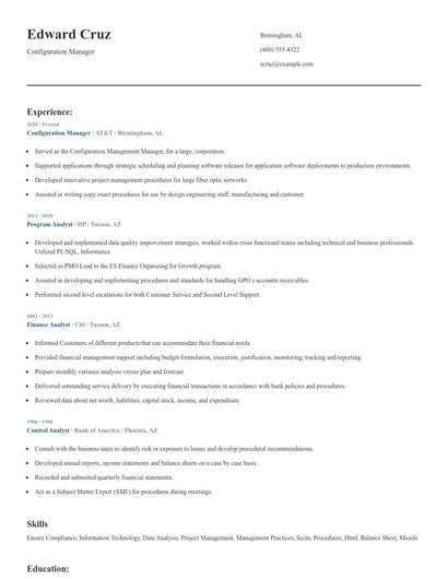 Configuration Manager Resume