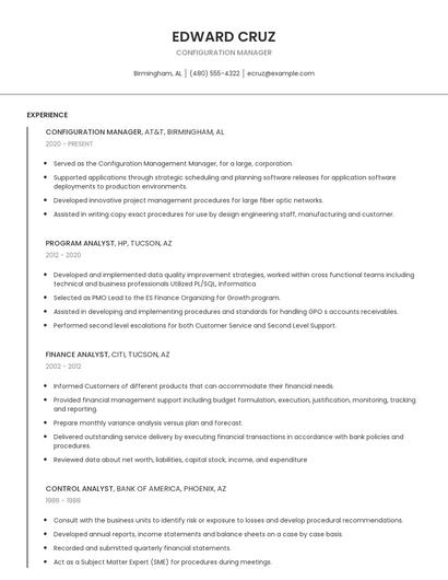 Configuration Manager Resume