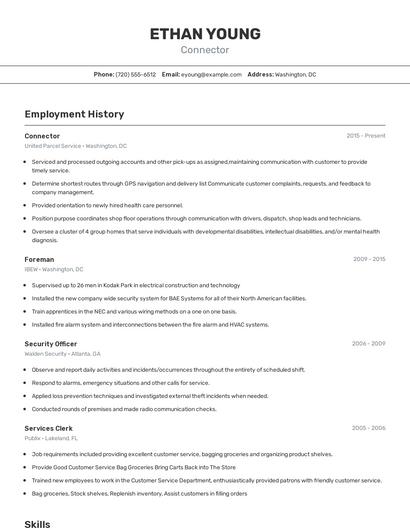 Connector Resume