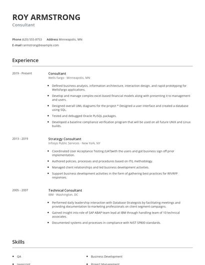 Consultant Resume