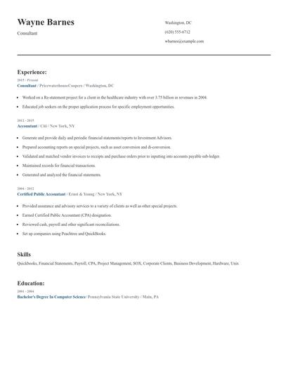 Consultant Resume